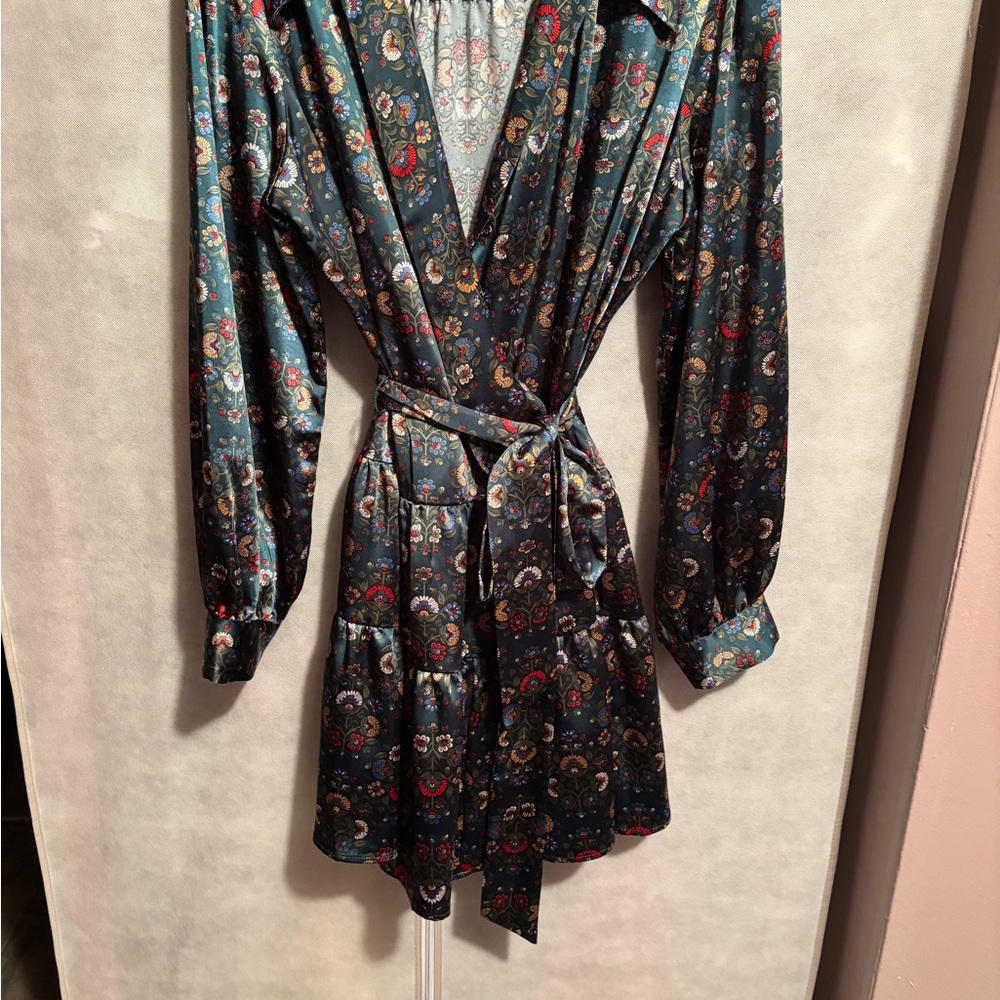 Floral Wrap Dress with Belt